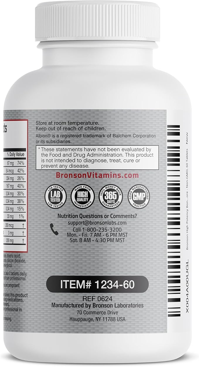 Bronson Bone Health & Strength Complex* 200 MCG K2 as MK7, Plus D3, and 60 Tablets