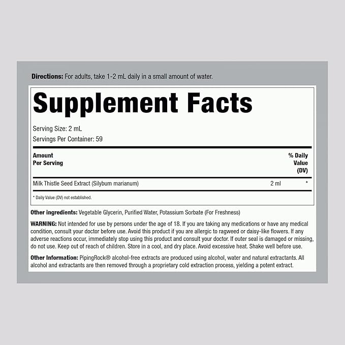 Piping Rock Milk Thistle Seed Extract 4 fl
