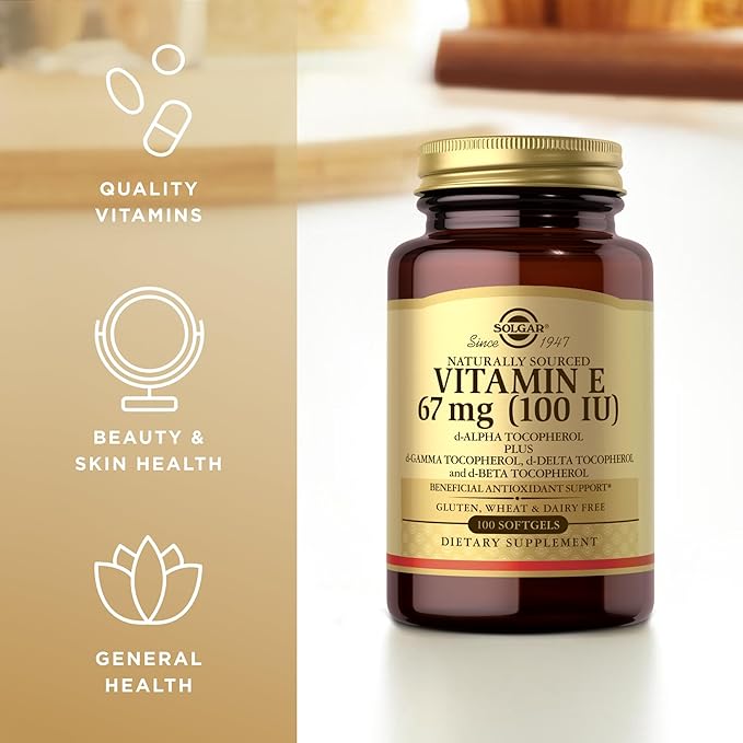 Solgar Vitamin E 67 mg (100 IU) 100 Softgels, 2 - 200 Total