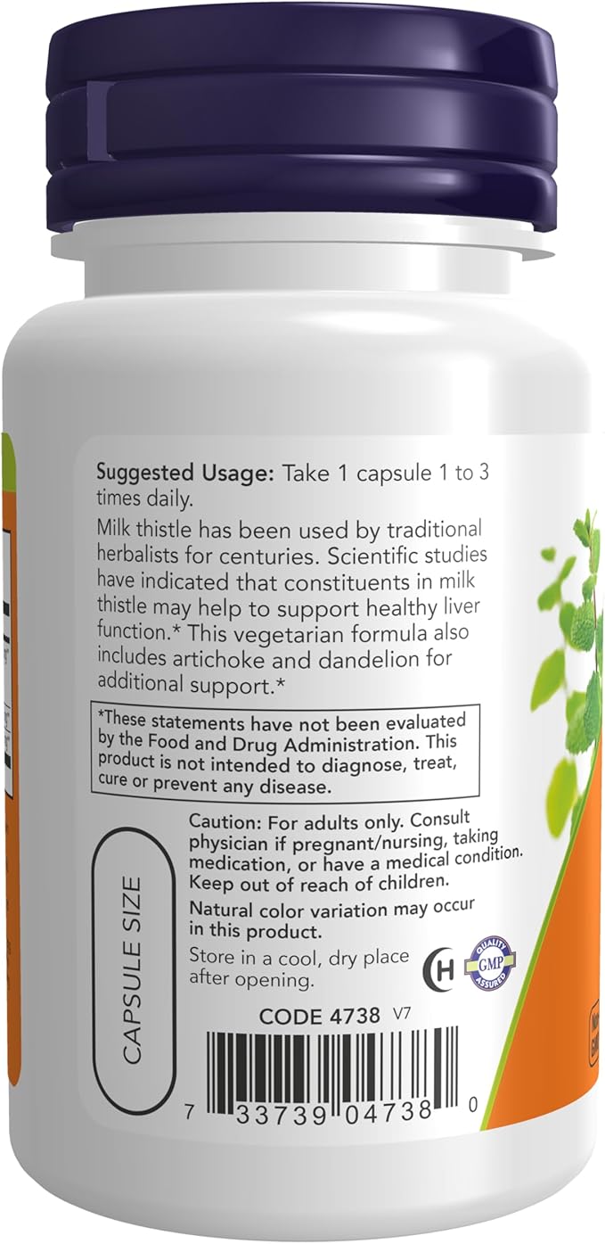 NOW Supplements, Silymarin Milk Thistle Extract 300 mg 50 Veg