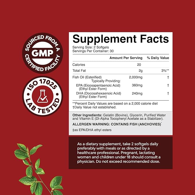 Omega 3 Fish Oil Supplement 3 Supplement 2000 mg