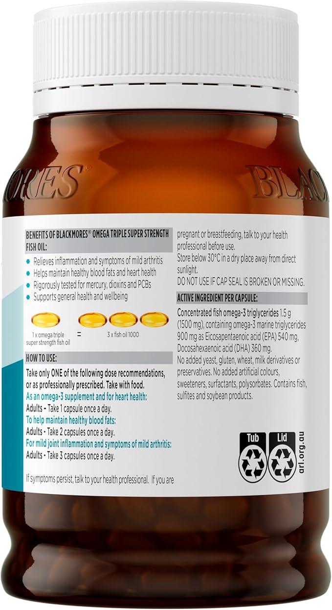 Blackmores Omega Triple Concentrated Fish Oil 150 Capsules