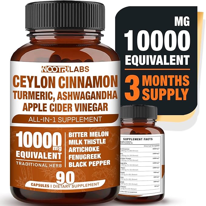 All-in-1 10000mg Highest Potency Ceylon Cinnamon, 90 Vegan