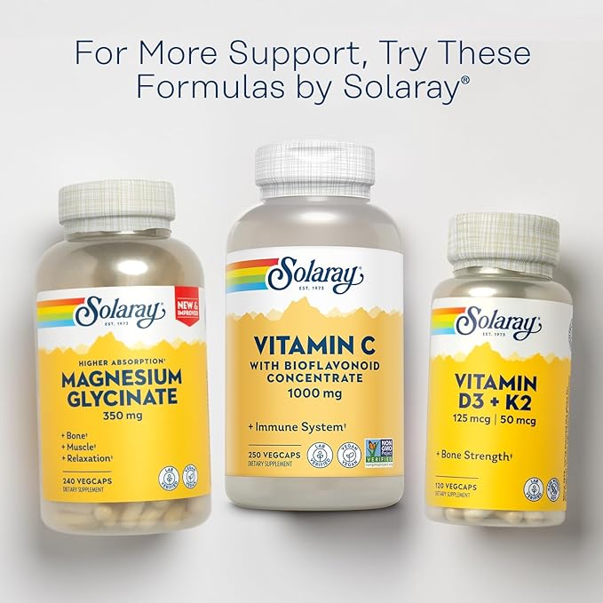 Solaray Vitamin C w/Rose HIPS, Acerola 1000mg, Supports 250 CT