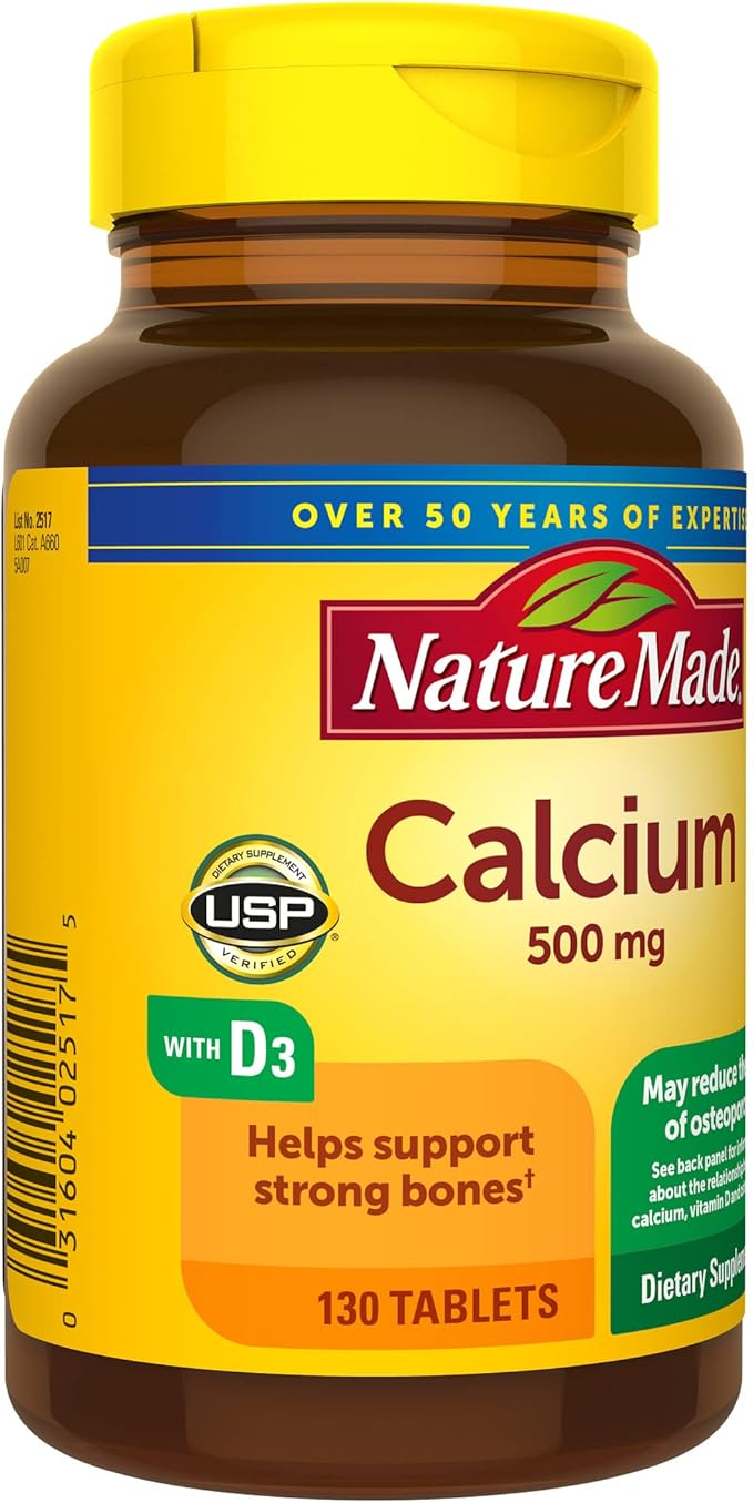 Nature Made Calcium 500 mg D3, Dietary 130 Tablets