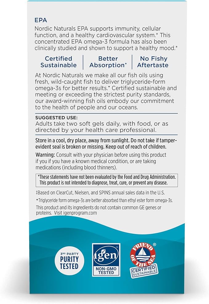 Nordic Naturals EPA, Lemon 60 Soft 1210 mg Omega-3 - 30 Servings