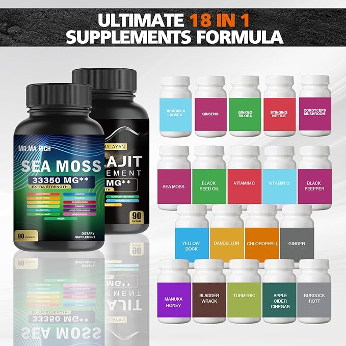 Sea Moss and shilajit Bundle 90 * 2 Count