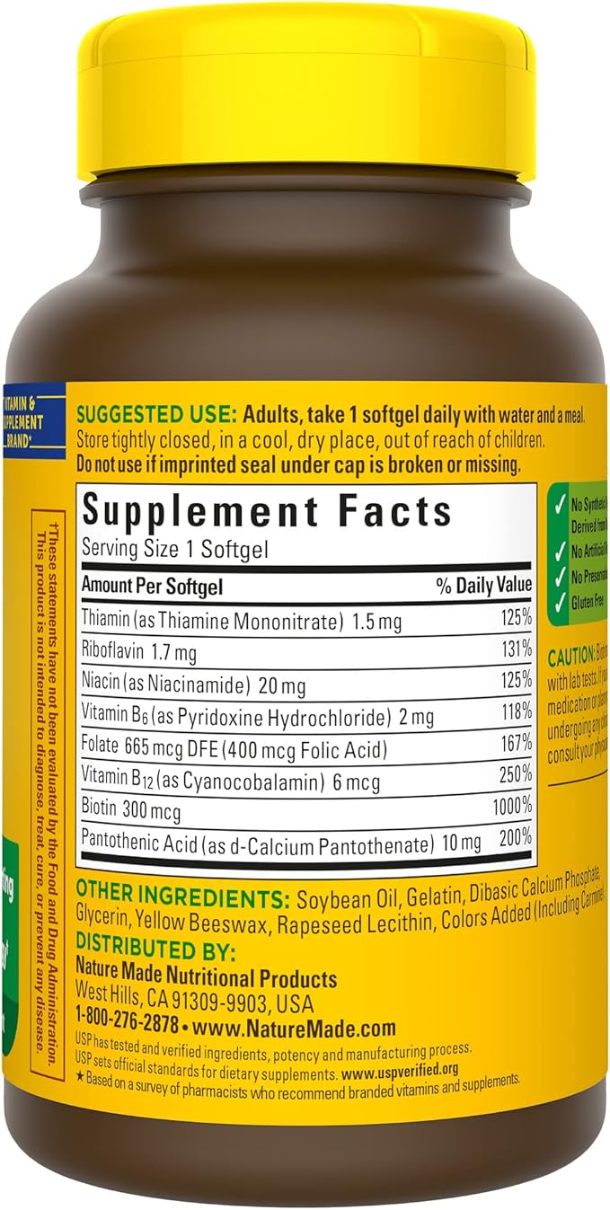 Nature Made Super B Energy Complex, 160 Softgels, 160 Day