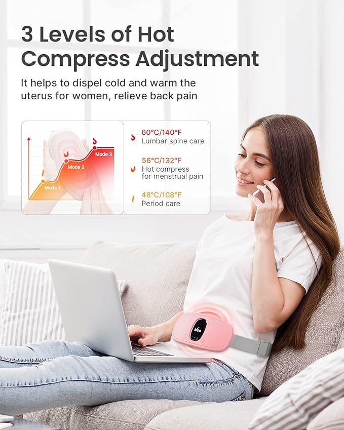 iDOO 2 Pack Portable Heating Pad, 3 Heat 3 Massage