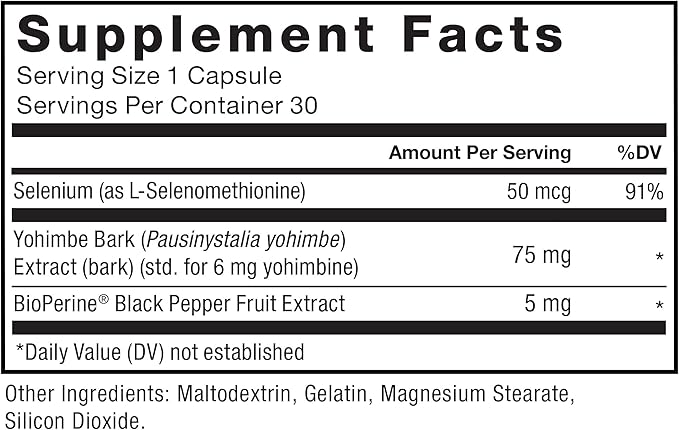 Force Factor Yohimbine Supplement for Men, Yohimbe Bark Extract with Superior Absorption to Enhance Performance, 6mg Yohimbine Bark Pills with Key Natural Ingredients, 90 Capsules (6-Pack)