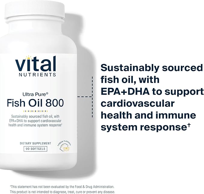 Vital Nutrients Ultra Pure® Fish Oil 800 Omega-3 Fatty 90 Softgels