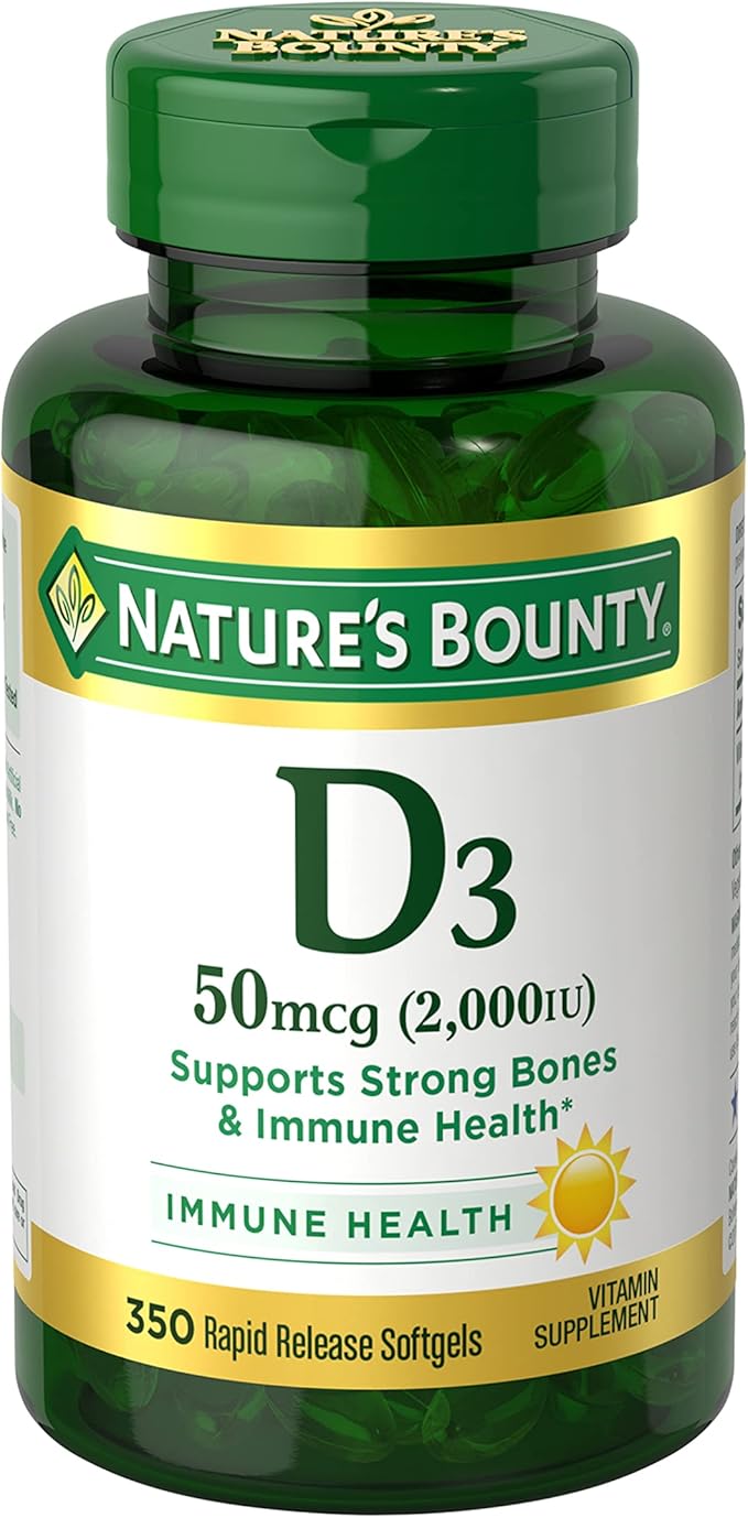 Nature's Bounty Vitamin D, Immune Support, 2000 IU, 50 mcg, 350 Ct