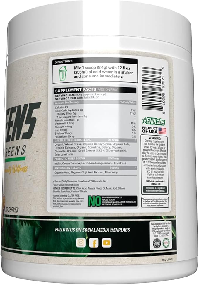 EHP Labs OxyGreens Super Greens Powder 30 Serves