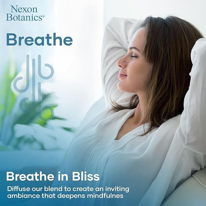 Breathe Essential Oil Blend 60 ml - Breath Sinus Relief with Menthol Oils - for Humidifiers, Diffusers, and Aromatherapy - Nexon Botanics