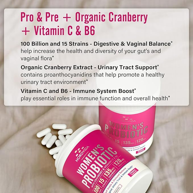 Women's Probiotic, 100 Billion & 15 B6 for 30 Capsules