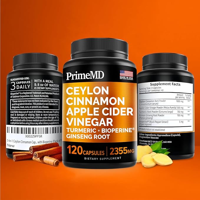 5-in-1 Ceylon Cinnamon Capsules 2355mg