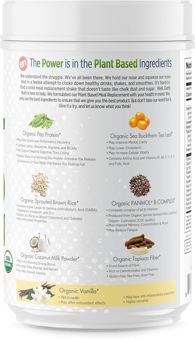 EarthNutri - USDA Organic Plant Based 20 Servings