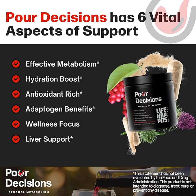 Life Happns Pour Decisions Liver Health B6, Electrolytes 60 Capsules