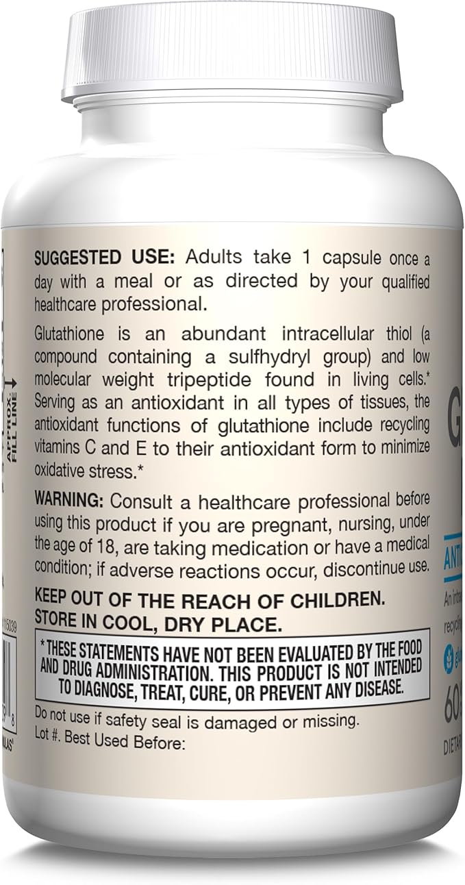 Jarrow Formulas Glutathione Reduced 500 mg 60 Veggie
