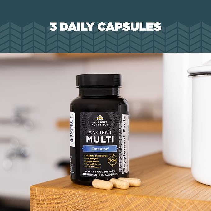Ancient Nutrition Multivitamin for Immune Support, 21 Vitamins 90 Capsules