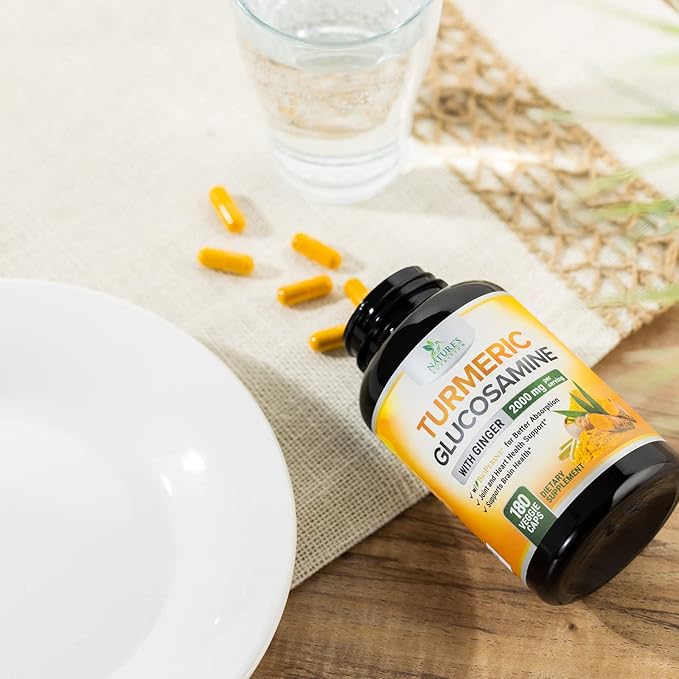 Turmeric Curcumin with BioPerine, Ginger & 95% Curcuminoids 2000mg Black 180 Capsules