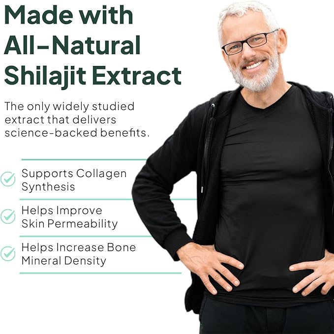 One-Per-Day Shilajit for Men and Women - Natural and Potent Shilajit Supplement for Age-Defying, Bone Strength, Hormone Support and More - 3 Bottles Shilajit Capsules
