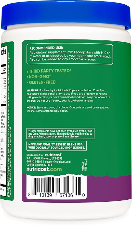 Nutricost Organic Super Greens Powder (30