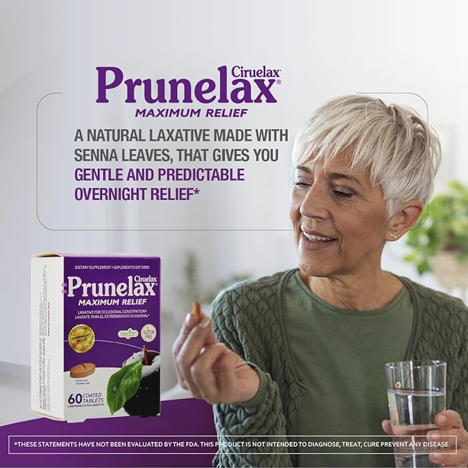 Prunelax Ciruelax Maximum Relief Laxative Tablets 60ct (Pack 5)
