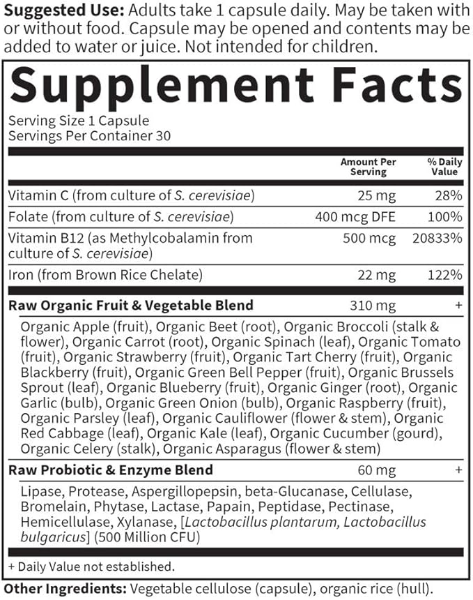 Vitamin Code Raw Iron 30ct Capsules