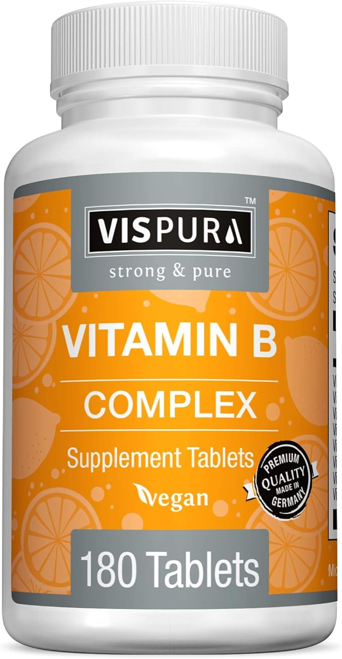 Vitamin B-Complex, 180 Vegan Tablets, All B12, B1, B1, B2, B2, B3, B3, B5, B5, B6, B6, B7, B7, B9, B9, Folic