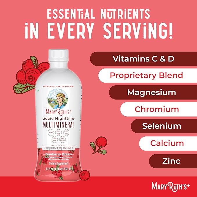 Nighttime Liquid Multimineral Sleep Supplement 4 Flavors 32 Servings