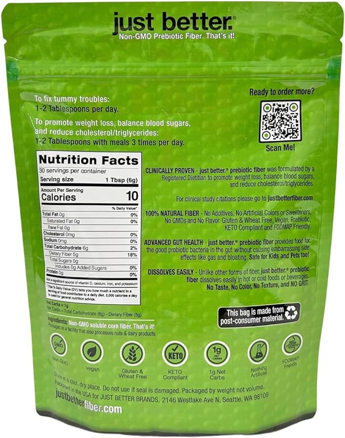 Prebiotic Fiber Supplement for a Healthy Gut 30 Servings