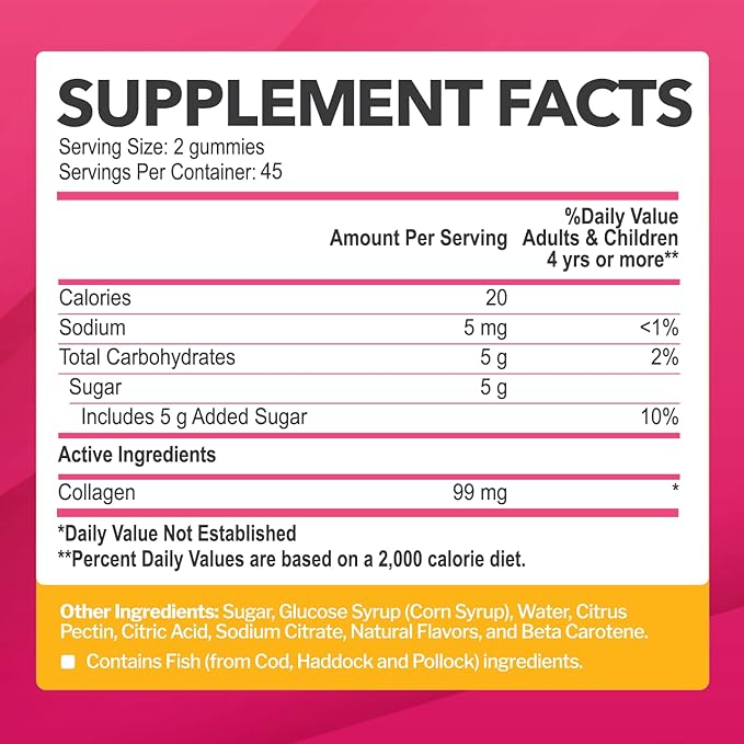 Collagen Gummies for Women & Men (90 Count) 90 Gummies