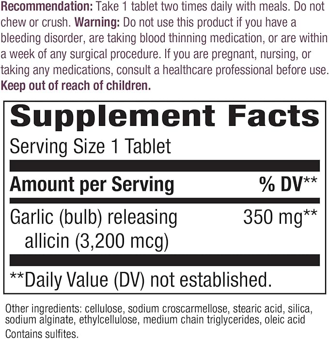 Nature’s Way Garlicin Cardio Premium Herbal 350 mg 90 Tablets