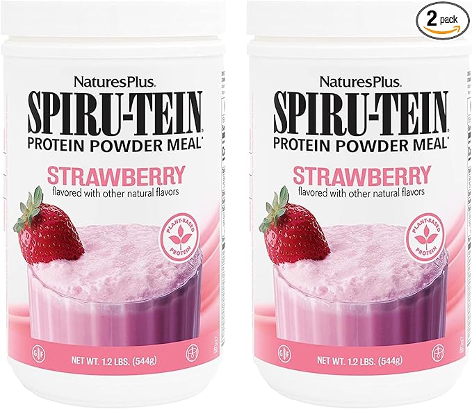 Natures Plus SPIRU-TEIN, Strawberry 1.2 lbs, 2 - 32 Total