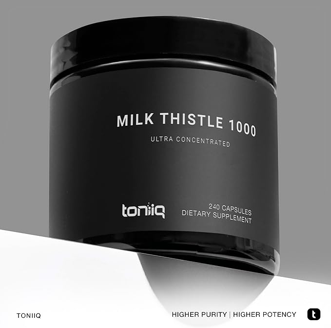 Toniiq 50,000mg 50x Concentrated Milk Thistle Extract 1000mg Per 80% Silymarin 240 Vegetarian