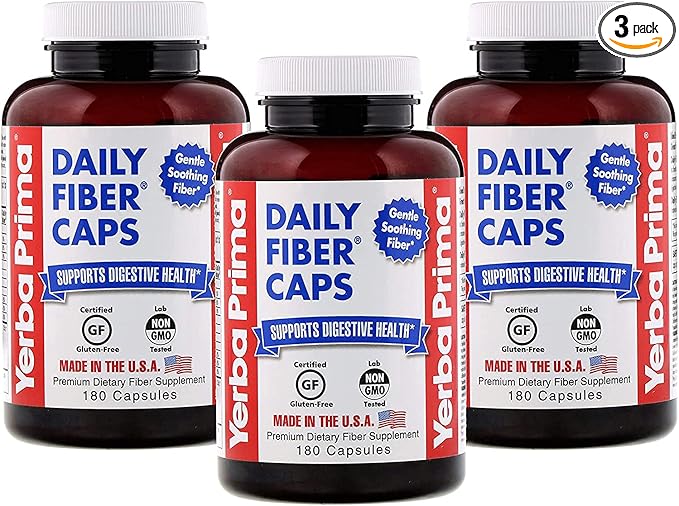 Yerba Prima Daily Fiber Capsules – 180 Caps 3) -