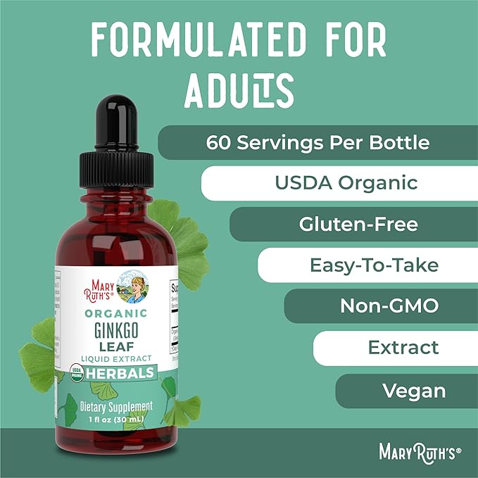 MaryRuth Organics Ginkgo Leaf Liquid Drops 60 Servings