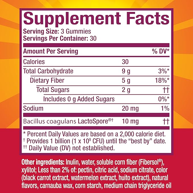 Metamucil Fiber Gummies Plus Probiotics 90 Gummies