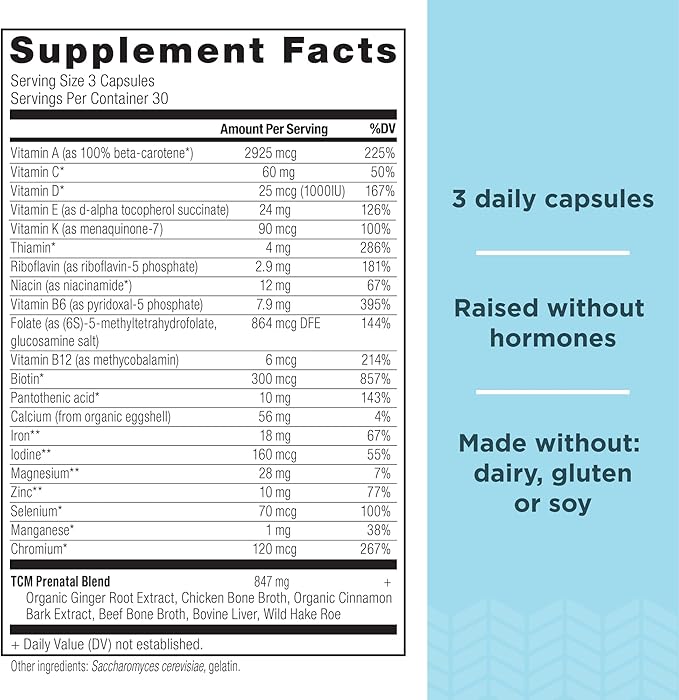 Ancient Nutrition Prenatal Vitamins, Multivitamin B12, Magnesium 90 Ct