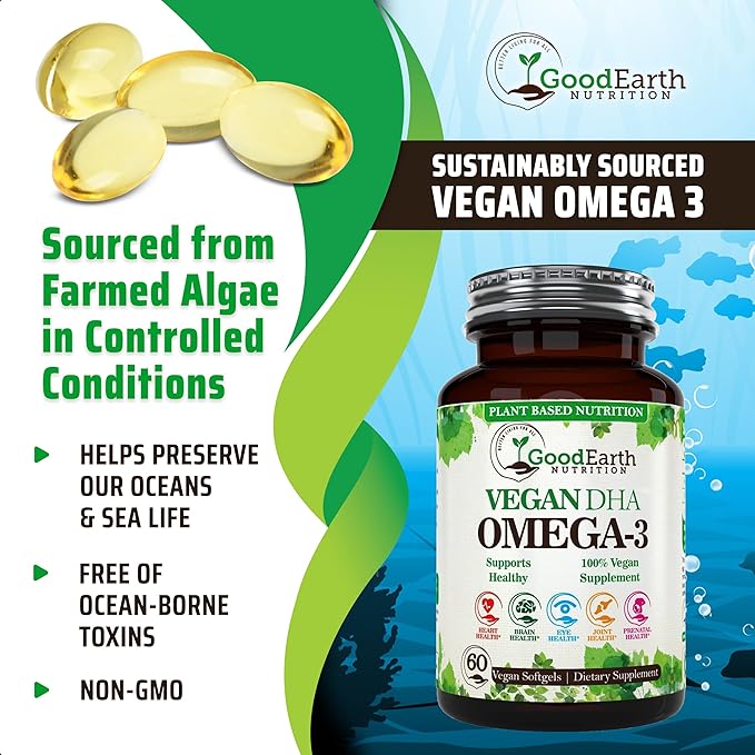 Algal Oil - Vegan DHA Omega 3 Fish 60 Mini