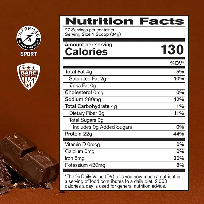 BARE PERFORMANCE NUTRITION Vegan Protein, Plant (27 Servings,