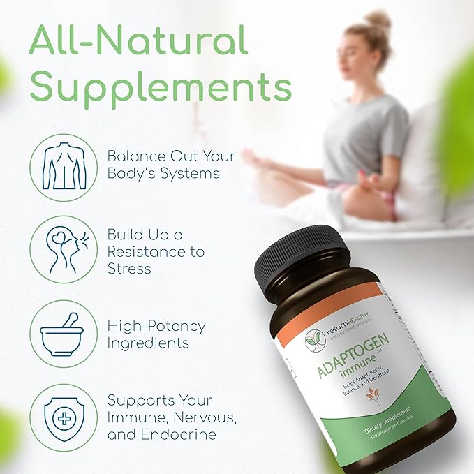 Adaptogen Immune, Adaptogens Supplements, Ashwagandha Supplements 120 Capsules