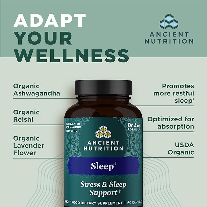 Ashwagandha for Sleep Support by Ancient 60 Capsules