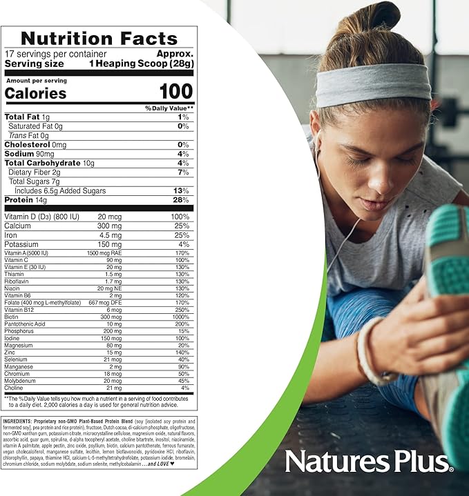 Natures Plus SPIRU-TEIN, Chocolate 1.05 lbs, 2 - 34 Total