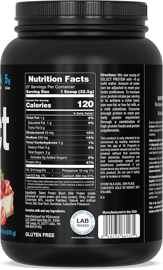 PEScience Select Low Carb Protein Powder, 27 Serving,