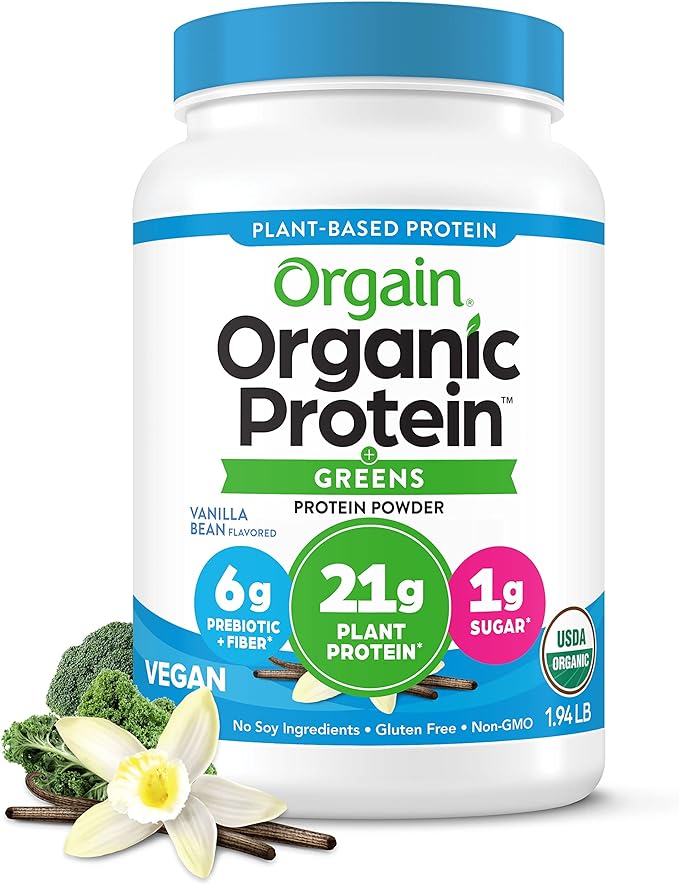 Orgain Organic Vegan Protein Powder + 21g Plant 6g Prebiotic 1.94lb