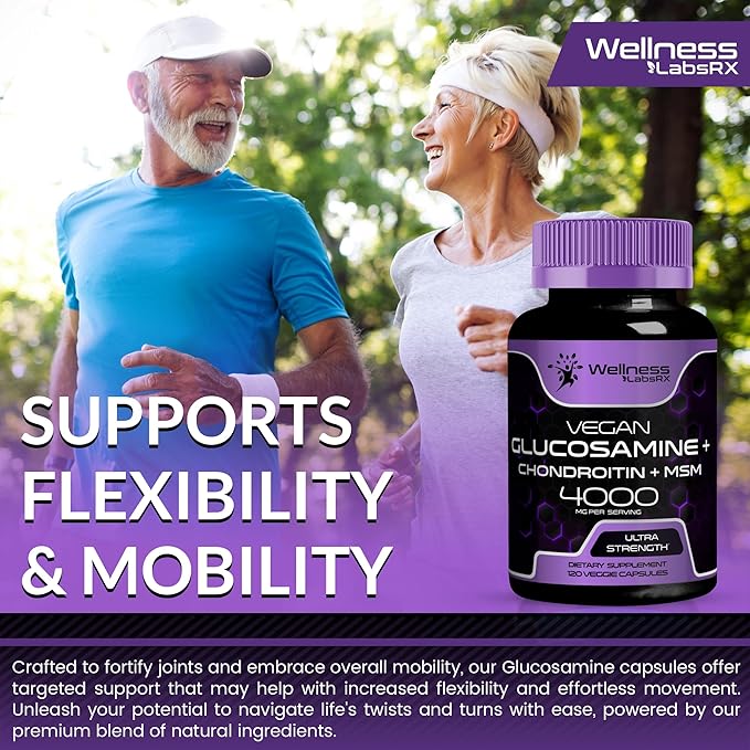 Glucosamine Chondroitin MSM Capsules, Supports Healthy 120 Count 2 Packs