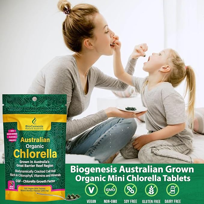 Organic Chlorella Mini Tablets, Australian (300, Mixed