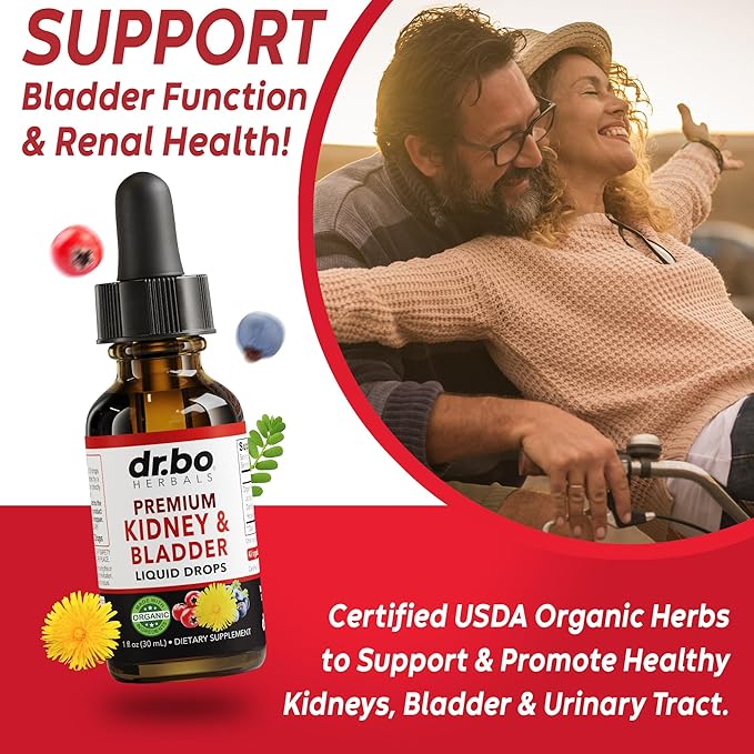 Kidney Support Supplement Bladder Health - Organic Kidney Bladder Supplements Drops Juniper Berry Cleavers Dandelion - Renal Kidney Cleanse Detox Urinary Tract Herbal Bladder Support Flush Kidneys 1oz
